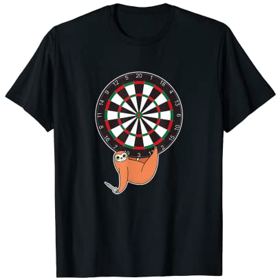 Dart Faultier Dartscheibe Dartpfeil Darten T-Shirt