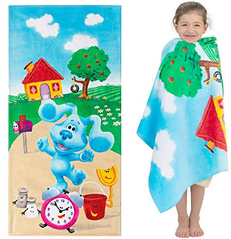 Franco Kinder-Bad-/Pool-/Strandtuch, superweich, Baumwolle, 147 x 71 cm, Blues Clues