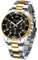 MEGALITH Orologio Uomo Acciaio Oro Cronografo Orologi da Polso Quadrante Nero Impermeabile Analogico Orologio Luminoso Data