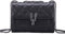 YXBQueen Schwarze Handtaschen für Damen Leder Geldbörse Gesteppte Kette Umhängetasche Damen Klappe Schultertasche Modische Handtasche