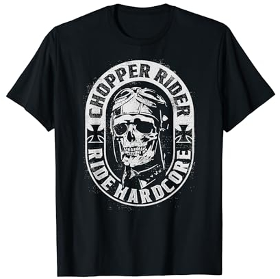 Rebel Rider: Skull & Vintage Helmet T-Shirt