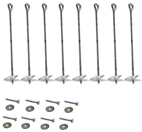 HOQ Bodenanker-Set 8 Erdanker Grundanker für Spielgeräte Spieltürme Schaukeln Eindrehanker 50 cm