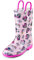 Disney Minnie Mouse - Stivali da pioggia in PVC, leggeri e impermeabili, facili da indossare, per bambini e bambine, colore: rosa e rosso, Rosa, 10 US Toddler