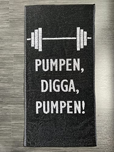 Power Towel das Coole Fitness & Sport-Handtuch mit Einer Botschaft| Verschiedene Motivations-Quotes| Größe 50 cm x 100 cm | POWERTOWEL Handtuch Mikrofaser Baumwolle (PUMPEN Digga 100% Baumwolle B/W)