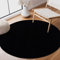 SANAT Kurzflor Teppich Wohnzimmer - Uni Modern Teppiche fürs Schlafzimmer, Arbeitszimmer, Büro, Flur, Kinderzimmer und Küche - Schwarz, 120 cm Rund
