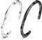JeweBella 2 Stücke Wikinger Möbius Armband Herren Edelstahl Nordic Amulett Armband Silber/Schwarz Möbius Armband Verdrehte Runen Talisman Armband Herren Wikinger Schmuck