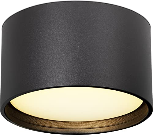 LEDFULL® LED Aufbauleuchte flach inkl. GX53 dimmbar 230V Spot Tageslicht 6W - Hell & Sparsam/Aufbaustrahler in Schwarz/Deckenspot mit 120° Abstrahlwinkel