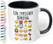 True Statements Lustige Büro Tasse Ein typischer Bürotag - 330ml Keramik Kaffeebecher mit Spruch Emoticon Geschenk Mitarbeiter Kollegen Büro Arbeit Homeoffice Geburtstag Weihnachten (Schwarz)