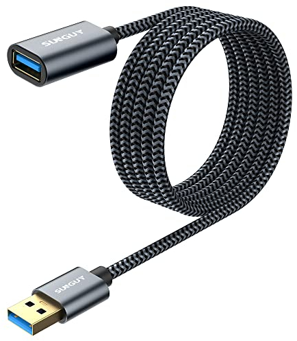 SUNGUY Câble Rallonge USB 3.0, 2m Câble Extension USB 3.0 Mâle A vers Femelle A 5 Gbps Compatible Pour Hub USB, Disque Dur Externe, Clavier, Souris