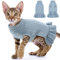 Katze Kleidung Winter, Fleece Katzenbekleidung Hundepullover Weste Warmer Mantel, Haustierpullover für Hund Katze, Haustier im Neujahr, HazeBlue S
