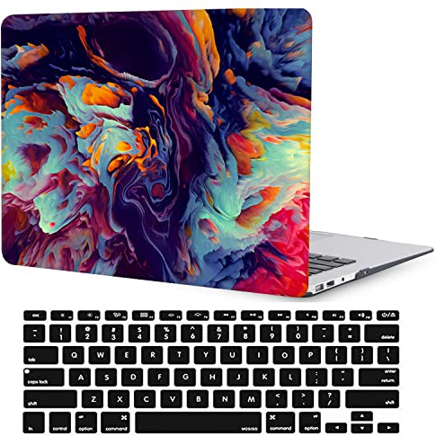 Laptop Case Compatible with New MacBook Pro 15 Inch Case 2019 2018 2017 2016 Release A1990 A1707 with Touch Bar and Touch ID, Plastic Hard Shell Laptop Cover & Keyboard Cover -3D Dark pattern