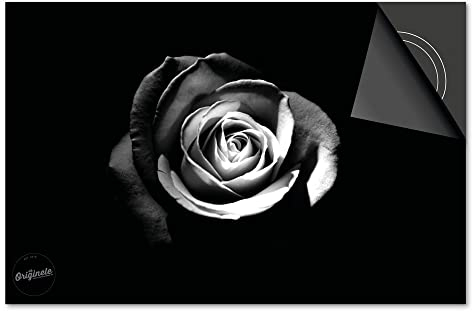 Induktionsschutz von Dietrix® - SCHUTZMATTE Rose Schwarz 81 x 52cm mit Stil für INDUKTIONSKOCHFELD/Induktionsherd, CERANFELD/Ceranherd und Herdabdeckplatte mit Druck/Motiv