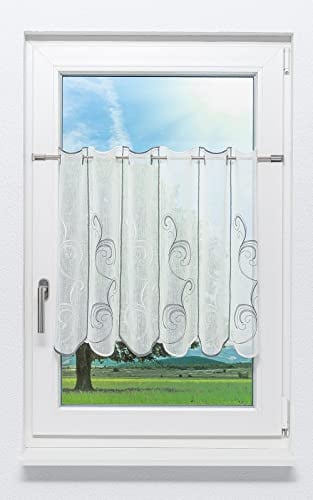 LYSEL Scheibengardine Ornamente (Bx H) 80cm * 60cm grau/grau-weiß