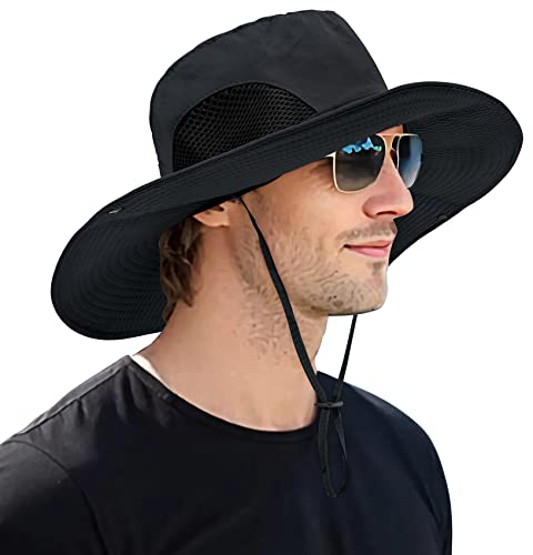 Durio Sonnenhut Herren Damen Fischerhut Outdoor Wasserdicht Gartenhut Anglerhut UV Schutz Breite Krempe Faltbar Sommerhut