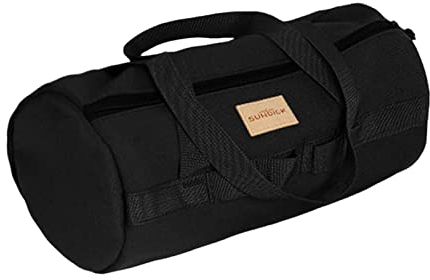 Colcolo Tasche für Zeltheringe, Aufbewahrungstasche für Zeltheringe, Werkzeug-Aufbewahrungstasche, tragbarer Behälter, Zeltstangentasche, große Kapazität, Schwarz