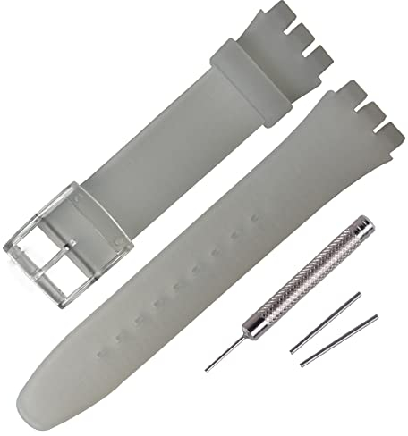 Rihahisy Silikon Gummi Uhrenarmband/Uhrenarmband Ersatz für Swatch(20mm, Translucent)