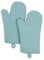 KitchenAid Ribbed Soft Silicone Oven Mitt 2-Pack Set, Mineral Water Aqua, 7.5x13