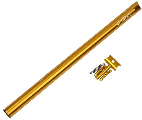 Gefederte Sattelstütze, gerade Säule, kopflose Fahrrad-Sattelstütze, Stoßdämpfer für City-Bike, MTB, 33,9 x 600 mm,Gold,33.9 * 600mm