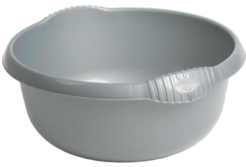 Aurora - High Grade Plastic 36cm Round Washing Up Bowl Kitchen Sink, Basin Mixing & Tidy Organizer with 10L Capacity. (Silver)