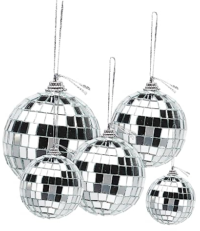Veemoon 36st Disko Aus Glas Mini-Spiegel Disco-Ornament Mini-discokugel Christbaumschmuck Party-Disco Partyzubehör Der 70er Led-Spiegel Partydekoration Spiegellicht Hochzeit Weihnachtsbaum