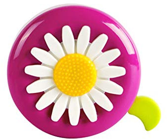 Campanello per bicicletta allarmante a forma di fiore decorativo per manubrio della bicicletta, rosa rosso e verde