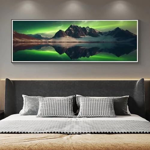 5D Diamond Painting Aurora Borealis Diamond Painting Kinder/Erwachsene, DIY Diamant Painting Bilder Dimondpaintin, Malen Nach Zahlen Erwachsene Crystal Arts für Home Wanddekoration 255 X 85cm, 154N