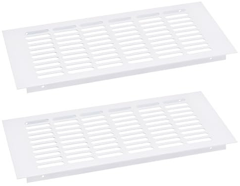 QUARKZMAN Cubierta de Rejilla de Ventilación de Conductos de Aire, 2 Unidades 350 x 150 mm - Cubierta de Rejilla de Ventilación de Malla de Aleación de Aluminio (Blanco)