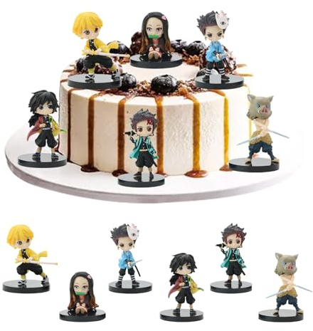 Dämonentöter Statuen Modell, 6 Stück Anime Figuren, Charaktere Statue Collectibles, Dämonentöter Figuren, Anime Cake Topper, für Cake Dekorationsornamente Desktop Dekoration Wohnkultur Dekor