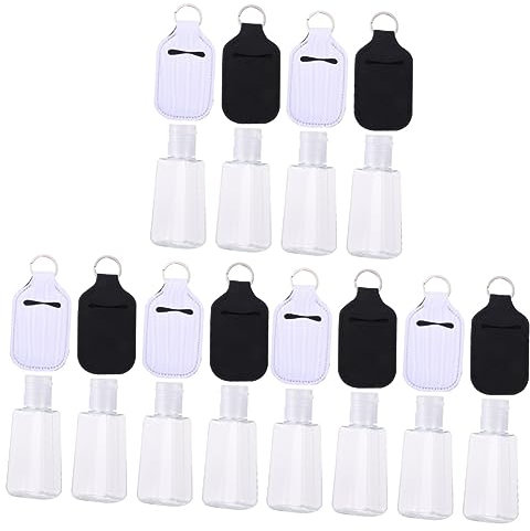 Healeved 12juegos Botellas De Viaje Rellenables Funda De Neopreno y Llaveros para Jabón Loción y Líquidos Diseño Portátil y Funcional