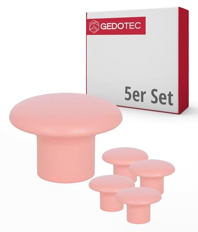 Gedotec Möbelknöpfe für Kinderzimmer | Durchmesser 32 mm | Farbe Pink | 5 Stück | Möbelgriffe Kunststoff | COLOUR | Schrankknöpfe bunt | Möbelknauf Kinder | moderne Griffe Möbel | Schrankknauf
