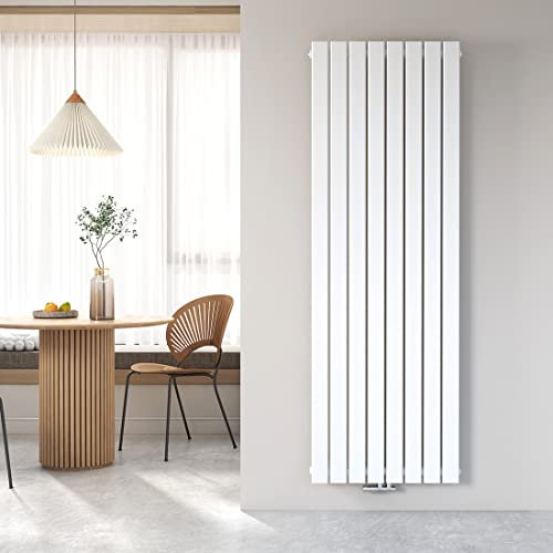 Heilmetz Radiateur Eau Chaude Plat 1800 x 620 mm Blanc - Panneau Design Avec Raccord Latéral, Une Rangée, Horizontal - Pour Salle de Bain