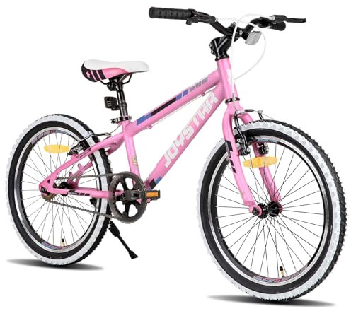 JOYSTAR Lubbock Vélo 20 pouces pour garçons et filles âgés de 7 à 11 ans VTT Hardtail pour enfants avec 1 vitesse, rose