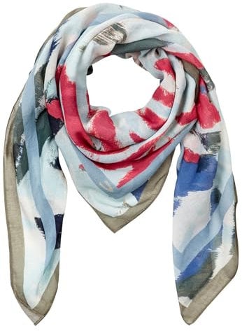 camel active Damen Schal mit Allover Print Weiß-Blau, womenswear-OS