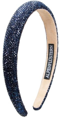 Alpenflüstern Trachten-Haarreif Glitzer breit - Damen Haarschmuck, Haarband rutschfest fürs Dirndl (blau) ADV149