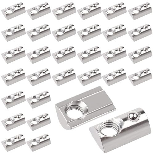 MAJOYLIFE 30 Stück Nutensteine M8 mit kugel,Gleitmutter mit Federkugel,Nut 8 T Nutsteine Schrauben für 40-Serie Alu Profil