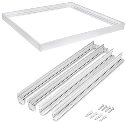 Ecolight Einbaurahmen für LED Panels 60x60cm - Rahmen aus Aluminium, Wand oder Decke Montagerahmen Weiß