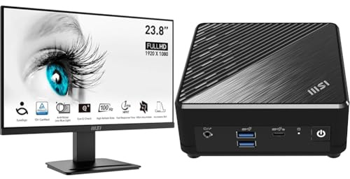 MSI PRO MP2412DE 23,8 Zoll (60 cm), FHD (1920x1080), 100 Hz, VA Panel, HDMI, Displayport, Schwarz + Cubi N ADL S-080DE Mini-PC, 4GB DDR4, 128GB M.2 SSD,Dual LAN, Windows 11 Pro, VESA