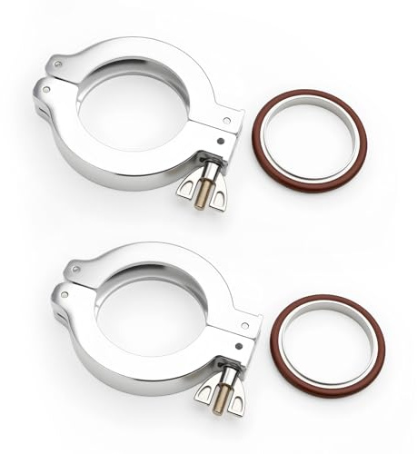 EastVAC 2 Pcs KF50 Aluminum Vacuum Clamp + 304 SS Centering Ring