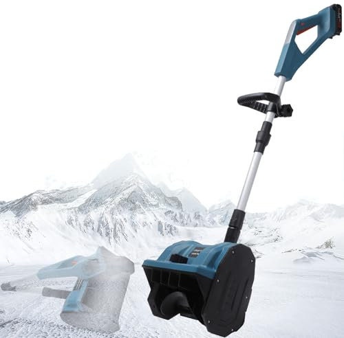 Spazzaneve elettrica, Macchina Manuale per la rimozione della Neve all'aperto, spazzaneve ad Alta efficienza con direzione di Lancio della Neve Regolabile e Pulsante di Regolazione telescopi
