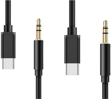 2 Pack | Cavo Audio USB-C a 3,5mm Aux | Cavo USB Type C a 3,5mm per Cuffie Stereo per Auto iPhone 16 Plus/15 Pro Max, Samsung Galaxy S24 S23 S22 Ultra Note 20, Pixel 5 XL