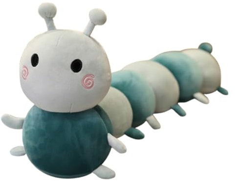 Kuscheltier Raupe, Plüschtier Raupe, Raupenkissen, Raupe Stofftier, Regenbogen Raupe Weiches langes Wurfkissen Plüsch Spielzeug, Plüschpuppen (120 cm,Grün)