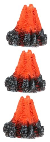 Yardwe 3pcs Fish Tank Volcano Decoration Kit Small Aquarium Decor Aquarium Sand Fountain Fish Decor Floating Fish Tank Ornaments Pet Aerator Fish Tank Clean Rock Aquarium Vacuum Sea Resin