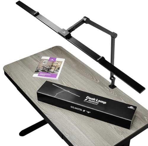 Spacetronik Schreibtischlampe LED Dimmbar Glow D3, Schreibtischlampen mit intelligenter Automatikmodus, Farbtemperaturregelung, CRI 97+, Ergonomische Schreibtischleuchte LED