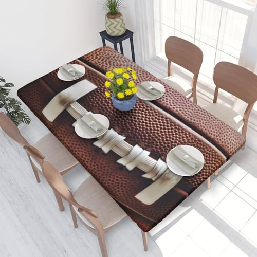 American Football Tischdecke mit Spitzendruck, elastischer Kante, wasserabweisend, für Küche, Esszimmer, Party, Picknick, dekorative Stoff-Tischdecke, 122 x 76 cm