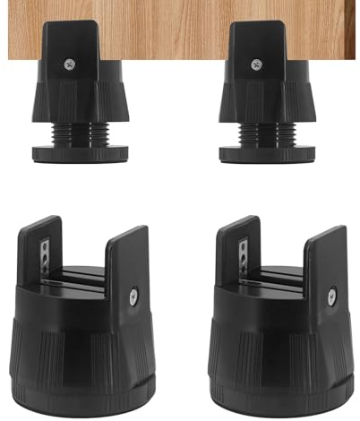 Verstellbare Betterhöhung Möbelerhöhung 6-8cm mit Schraubklemme, 4 Stück Schwerlast Stuhlerhöhungen Furniture Riser, Geeignet für Sofas, Couchtische, Möbelfußpads, Stützfüße und Erhöhte Füße (Schwarz)