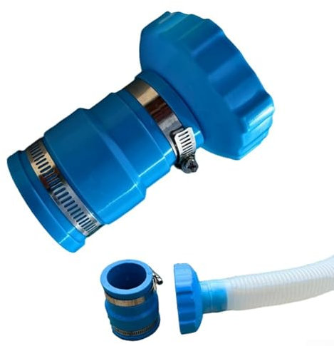 ZiStarlilife Pool-Staubsaugerschlauch-Adapter Ersatz für Intex, 3,2 x 3,8 cm Gummikupplung mit Edelstahl-Schraubklemmen