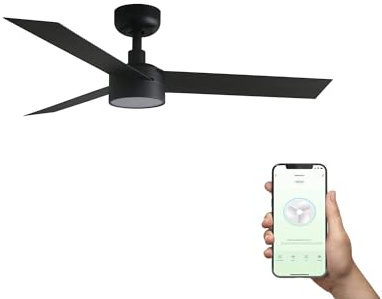 Faro Cruiser Small Ceiling Fan 3 Blade Matt Black with Lighting 2700-4000 – 6500 K, Tuya Smart System