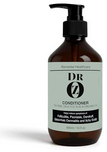 Dr Oz Conditioner with Tea Tree, Salicylic Acid and Oregano Oil. Helps Relieve Symptoms of Folliculitus, Psoriasis, Dandruff, Seborrheic Dermatitis and Itchy Scalp.