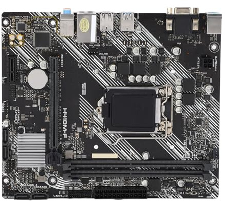 Asixxsix H410M FECTORACIÓN DE COMPUTADORA LGA 1200 10ª Gen para Core CELERON 14NM CPU, Placa Base DE Juegos con DDR4 2933MHz Canal Dual 64 GB Serial ATA III Interfacei