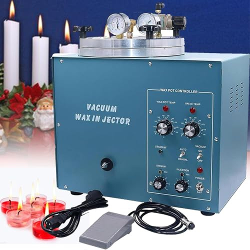 Vakuum-Wachs-Injektor-Maschine, 3 kg Kapazität mit 55–85 ℃ Temperaturkontrolle und Manometer, professioneller Schmuckguss für Gold- und Silberwachsformen